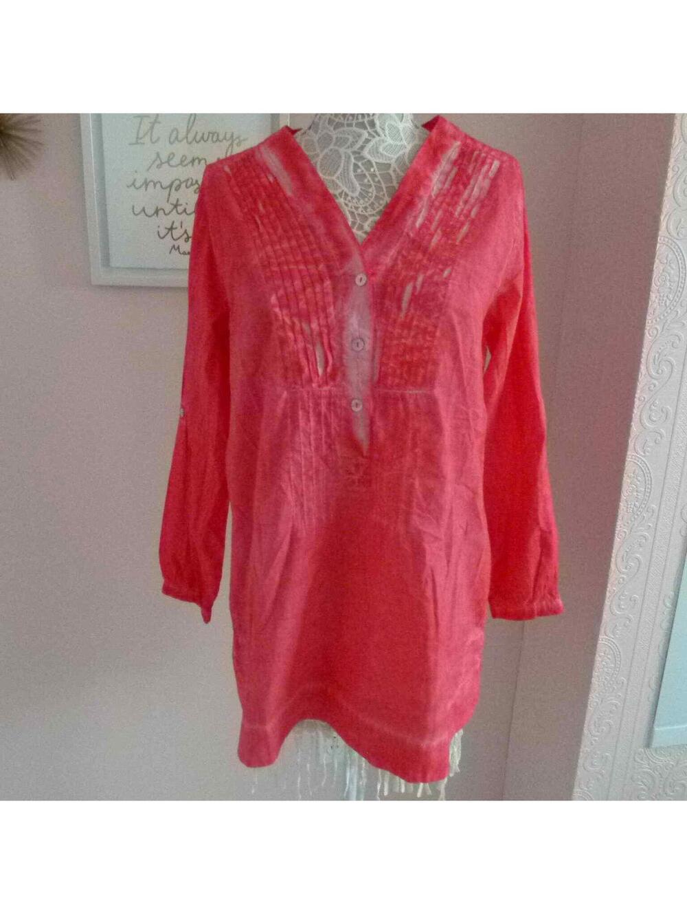 NWT Soft Surroundings tye dye pink blouse cotton M